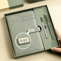 Kit Executivo - Caderno cinza com caneta em caixa presente