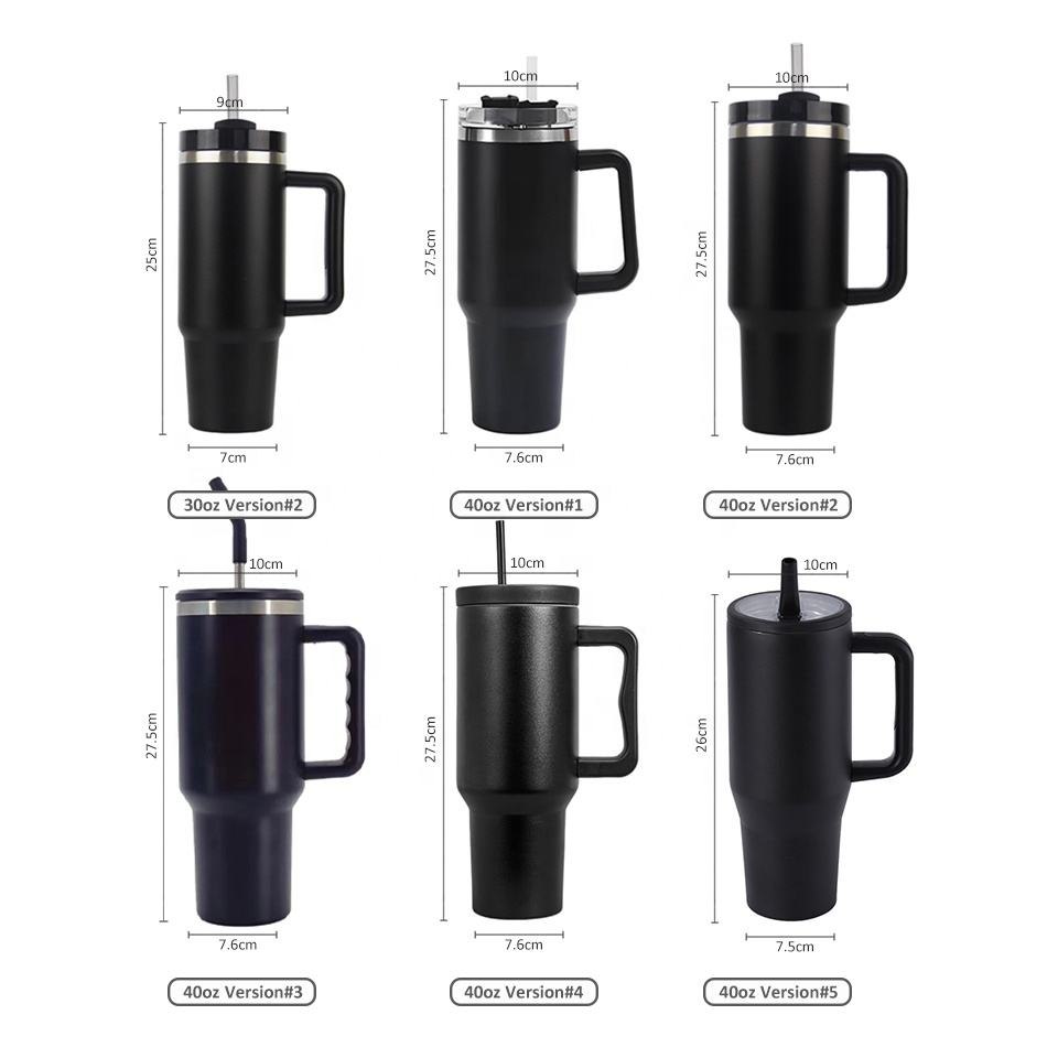 Tumbler 40oz - 6 versões com dimensões: 30oz e 40oz v1 a v5