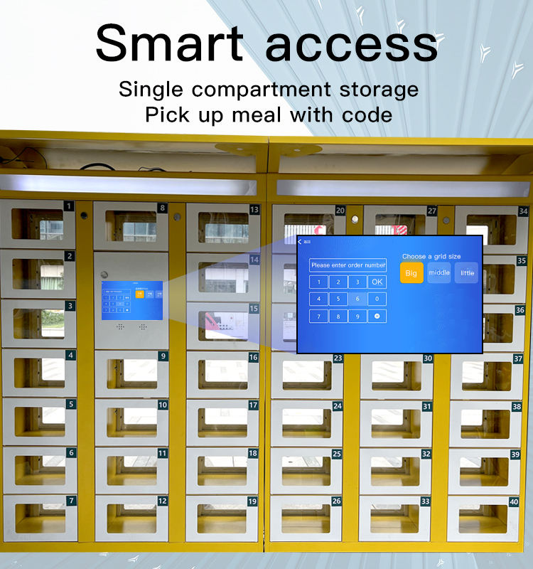 Smart Food Locker - Painel touchscreen acesso por código QR