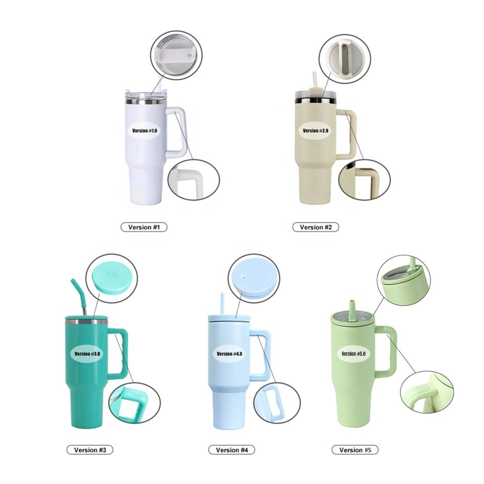 Tumbler 40oz - 5 versões de formato: branco, bege, tiffany, azul e verde