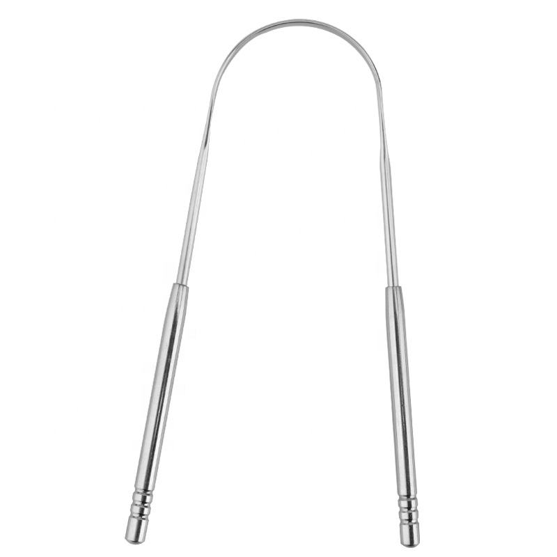 Raspador de língua inox prata - vista frontal