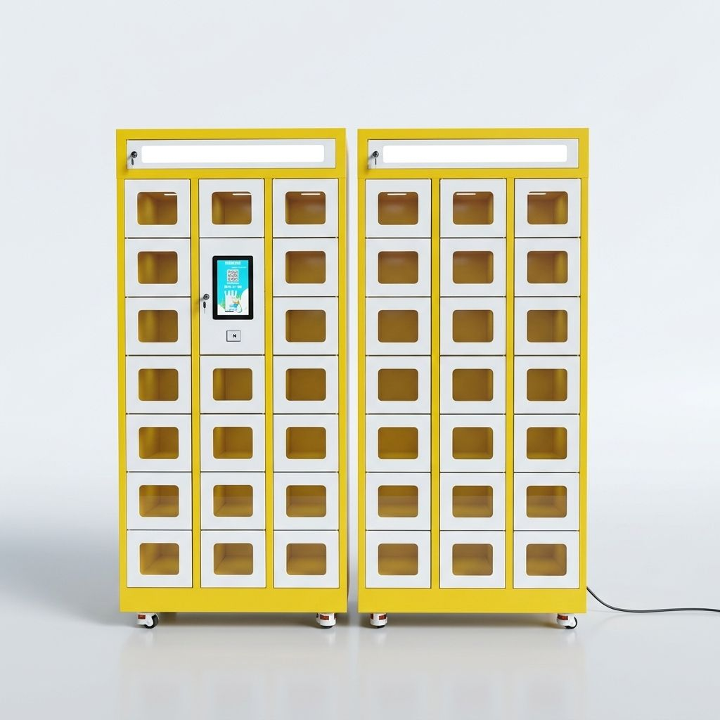 Smart Food Locker - Modelo duplo separado fundo branco
