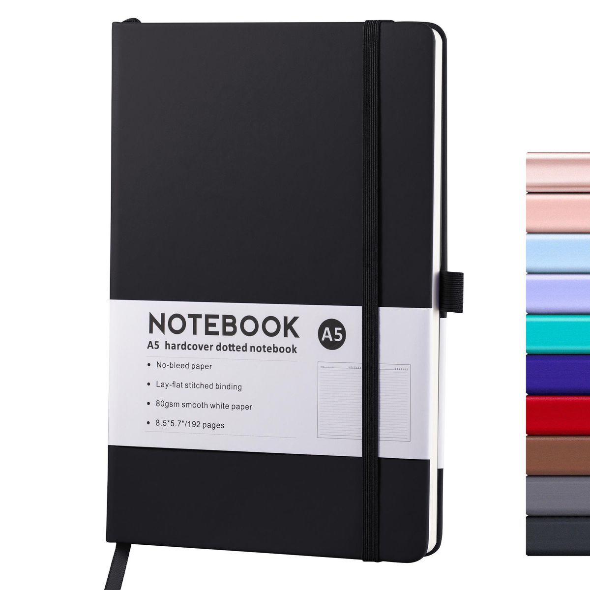 Caderno A5 Hardcover Dotted Notebook - 192 páginas papel 80gsm