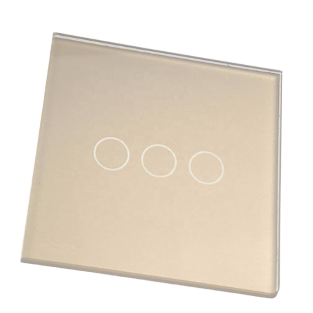 Interruptor touch dourado 3 botões