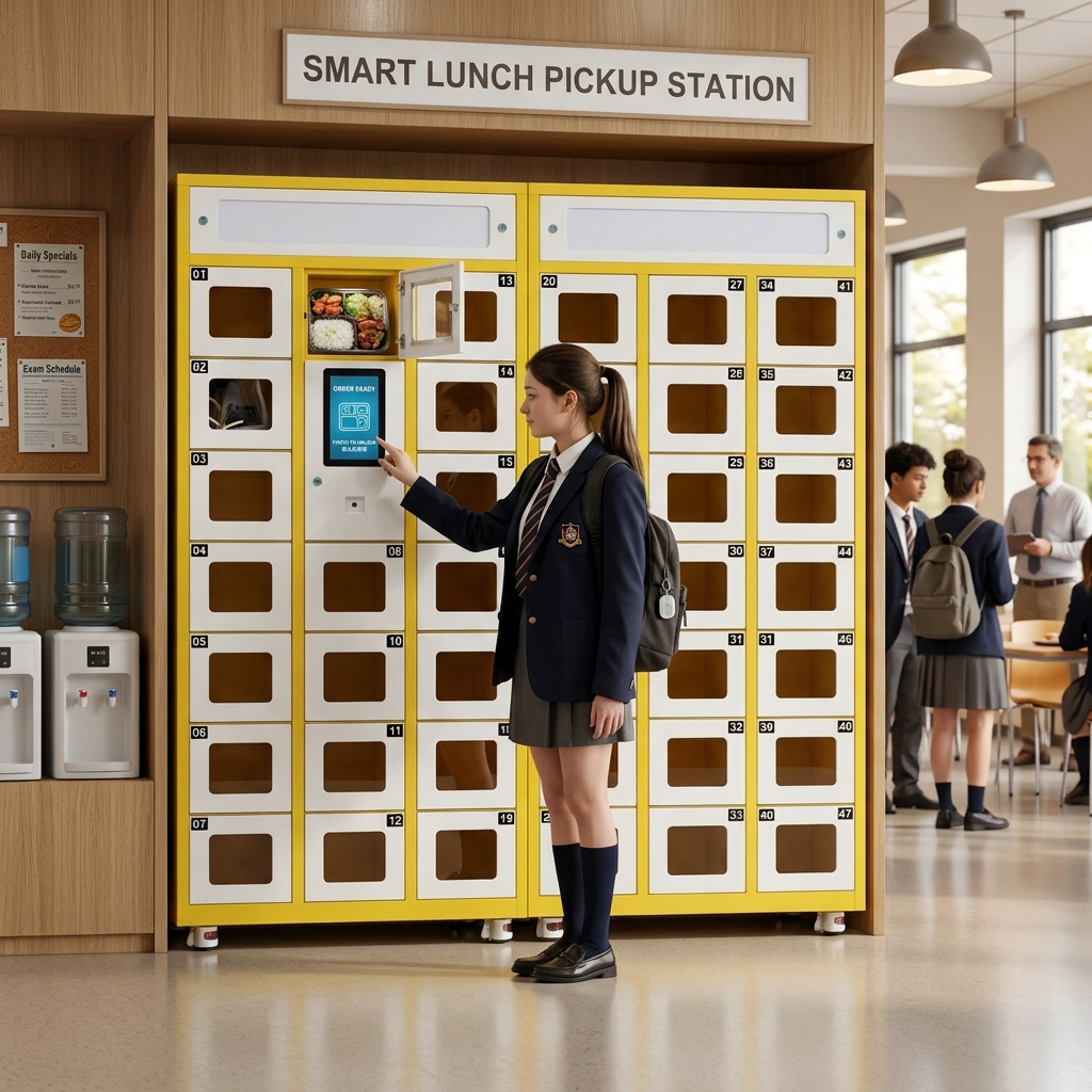 Smart Food Locker - Em uso em cantina escolar