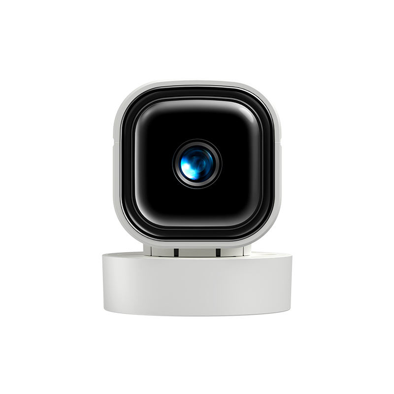 Mini câmera WiFi branca - vista frontal