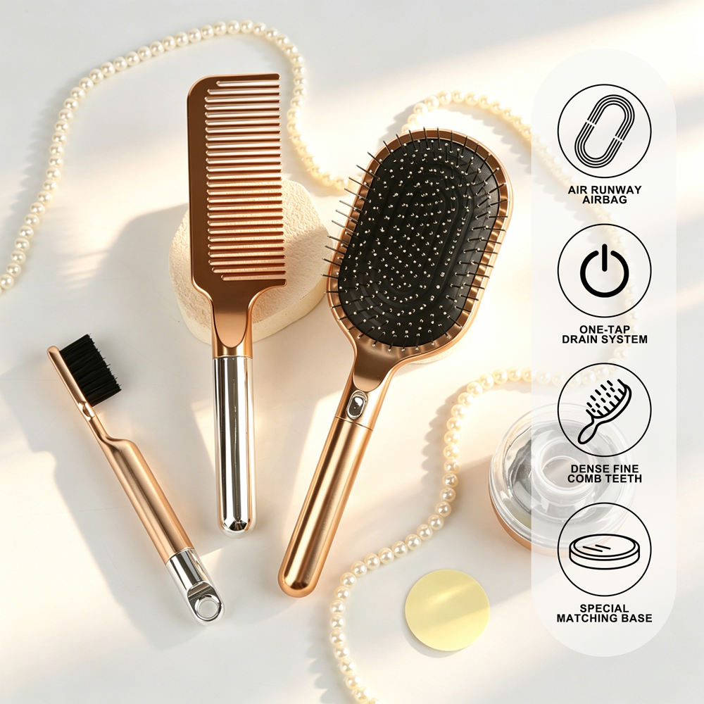 Kit rose gold: Air Runway Airbag, One-Tap Drain, Dense Comb